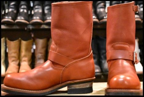 【8D 良品 15年】レッドウィング 8271 エンジニア 赤茶 オロラセット スチールトゥ プルオン ブーツ redwing HOPESMORE