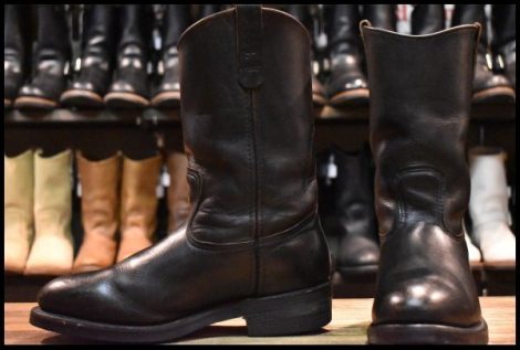 【8.5D 良品 PT91刺繍 99年】レッドウィング 2216 ペコス 黒 ブラッククローム プルオン ウエスタン ブーツ redwing pecos 8155 HOPESMORE