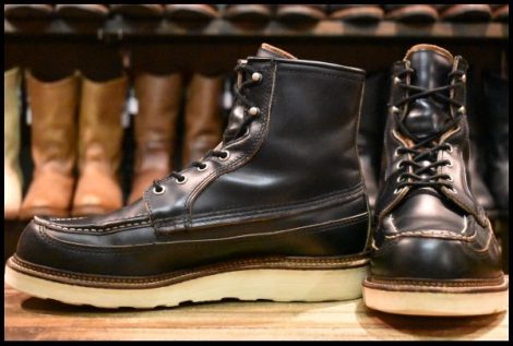 【9E 良品 50周年モデル 犬タグ】レッドウィング 1952 アイリッシュセッター 黒 ブラッククローム モックトゥ ブーツ redwing HOPESMORE