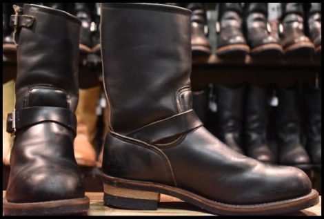 【9.5D 良品 PT91プリント 94年】レッドウィング 2268 エンジニア ブラッククローム スチールトゥ プルオン ブーツ redwing HOPESMORE
