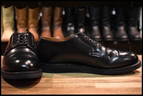 【9D 良品 18年】レッドウィング 101 ポストマン シューズ 黒 ブラック シャパラル ローカット 短靴 編み上げ ブーツ redwing HOPESMORE