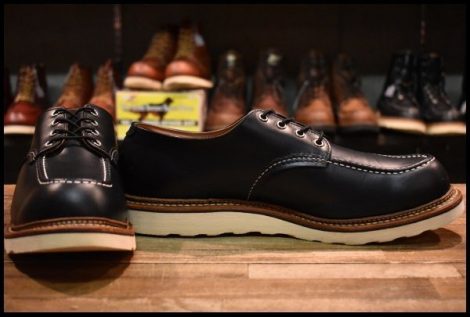 【13D 箱付 美品 18年】レッドウィング 8106 オックスフォード 黒 ブラッククローム モックトゥ ローカット ブーツ redwing HOPESMORE