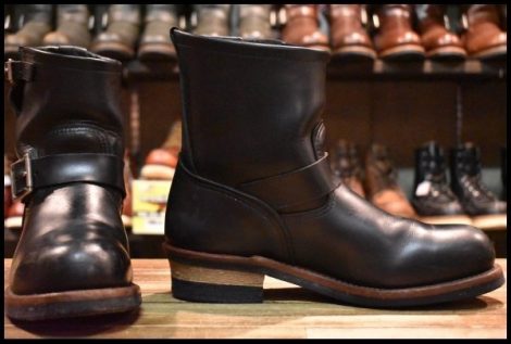 【8D 良品 10年】レッドウィング 2976 ショート エンジニア 黒 ブラッククローム スチールトゥ ブーツ redwing HOPESMORE