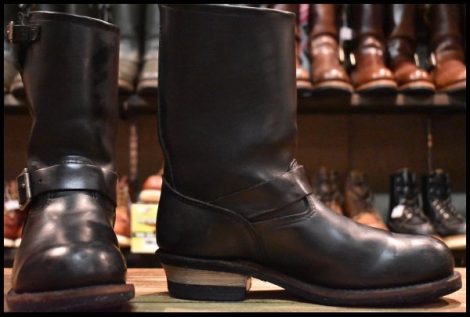 【8.5D 良品 08年】レッドウィング 2268 エンジニア 黒 ブラッククローム スチールトゥ プルオン ブーツ redwing HOPESMORE