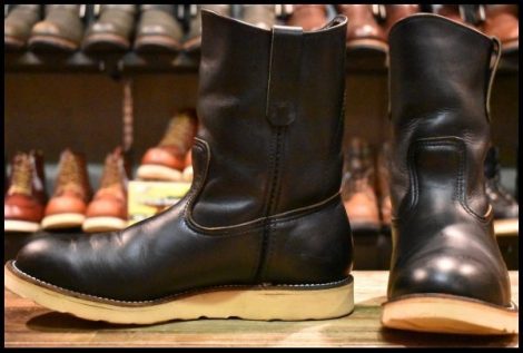 【8E 良品 羽タグ 96年】レッドウィング 8169 ペコス 黒 ブラッククローム プルオン クッションソール ブーツ redwing pecos HOPESMORE