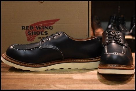 【13D 箱付 美品 18年】レッドウィング 8106 オックスフォード 黒 ブラッククローム モックトゥ ローカット ブーツ redwing HOPESMORE