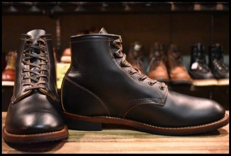 【10.5D 美品 18年】レッドウィング 9060 ベックマン ブラッククローンダイク 黒 茶芯 フラットボックス ブーツ redwing HOPESMORE