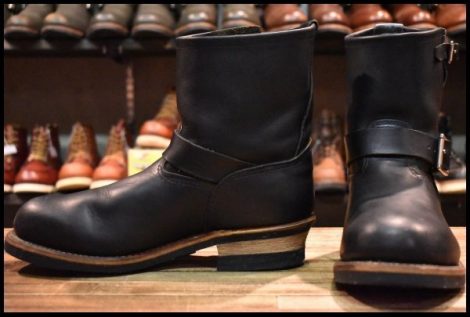 【9D 良品 07年】レッドウィング 8182 ショート エンジニア 黒 ブラック ハーネス スチールトゥ 2976 ブーツ redwing HOPESMORE