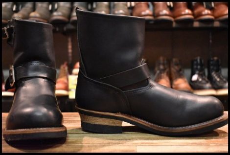 【9D 良品 07年】レッドウィング 8182 ショート エンジニア 黒 ブラック ハーネス スチールトゥ 2976 ブーツ redwing HOPESMORE