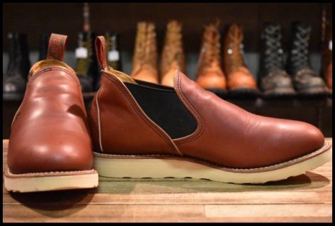 【8E 美品 14年】レッドウィング 8145 ロメオ サイドゴア 赤茶 オロラセット ローカット 短靴 ブーツ redwing HOPESMORE