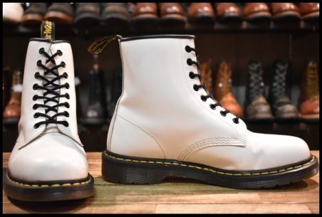 【UK9 良品】Dr.Martens ドクターマーチン 1460 8ホール ブーツ ホワイト 白 編み上げ ブーツ HOPESMORE