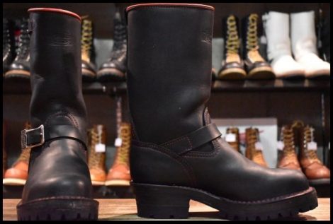 【8EE 箱付 良品 10年】WESCO ウエスコ カスタムボス ブラック 黒 ビブラム100ダブル エンジニア ブーツ BOSS HOPESMORE