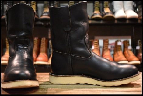 【7.5E 良品 羽タグ 97年】レッドウィング 8169 ペコス 黒 ブラッククローム プルオン クッションソール ブーツ redwing pecos HOPESMORE