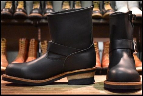 【8D 未使用 07年】レッドウィング 2976 ショート エンジニア 黒 ブラッククローム スチールトゥ ブーツ redwing 8182 HOPESMORE