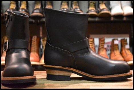 【8D 未使用 07年】レッドウィング 2976 ショート エンジニア 黒 ブラッククローム スチールトゥ ブーツ redwing 8182 HOPESMORE