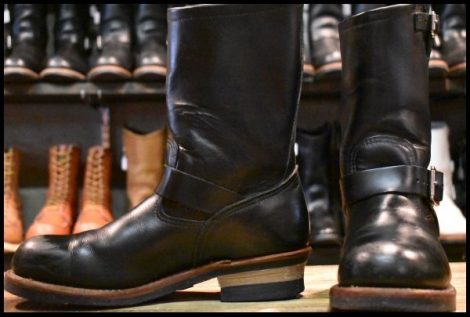 【8.5D 良品 11年】レッドウィング 2268 エンジニア 黒 ブラッククローム スチールトゥ プルオン ブーツ redwing HOPESMORE