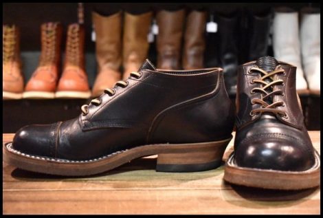 【8 良品】Rolling dub trio ローリングダブトリオ ROOTS LOW ルーツロウ ブラック ホースバット 黒 短靴 ブーツ HOPESMORE