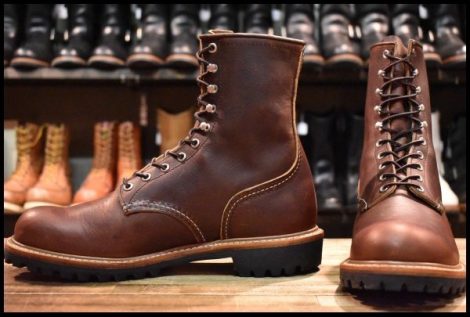 【10.5D 美品 25年】レッドウィング 4585 ロガー ブライアーオイルスリック 茶 ブラウン ８インチハイト ブーツ redwing HOPESMORE