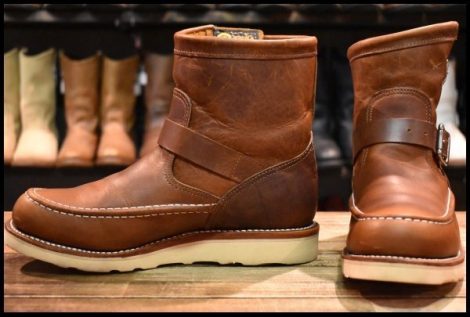 【7E 良品 黒タグ】Chippewa チペワ ハイランダーショートモックエンジニア 1901M08 7インチハイト タン オイルドレザー ブーツ HOPESMORE