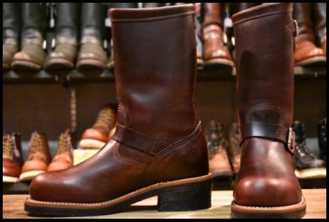 【7E 美品 黒タグ】Chippewa チペワ エンジニア 1901M04 コードバン バーガンディ ビブラム700 スチールトゥ ブーツ HOPESMORE