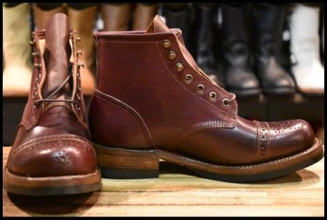 【7 未使用】JULIAN BOOTS ジュリアンブーツ ダークチェリー キャッツポウ /RRL バワリーブーツ HOPESMORE