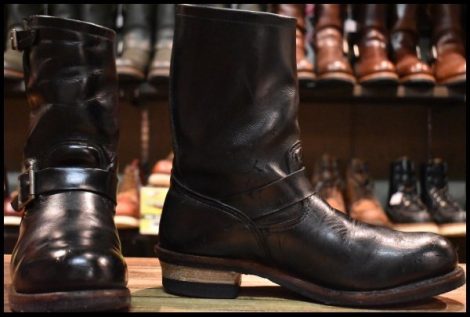 【9.5D 良品 12年】レッドウィング 2268 エンジニア 黒 ブラッククローム スチールトゥ プルオン ブーツ redwing HOPESMORE