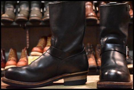 【8.5D 良品 PT99プリント 旧シルエット 04年】レッドウィング 2268 エンジニア 黒 ブラック スチールトゥ ブーツ redwing HOPESMORE