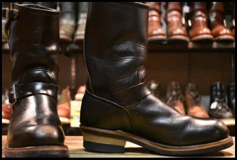【7.5D 良品 PT91刺繍 98年】レッドウィング 2268 エンジニア 黒 ブラッククローム スチールトゥ プルオン ブーツ redwing HOPESMORE