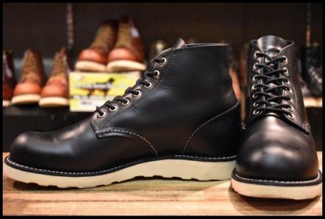 【8.5D 美品 25年】レッドウィング 8165 アイリッシュセッター 黒 ブラッククローム プレーントゥ 編み上げ ブーツ redwing HOPESMORE