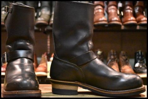 【8.5D 良品 PT99プリント 旧シルエット 04年】レッドウィング 2268 エンジニア 黒 ブラック スチールトゥ ブーツ redwing HOPESMORE