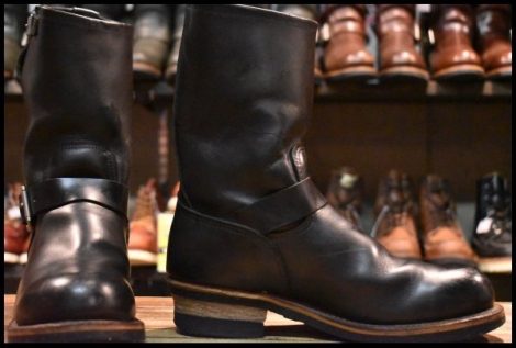 【8.5D 良品 PT99プリント 旧シルエット 04年】レッドウィング 2268 エンジニア 黒 ブラック スチールトゥ ブーツ redwing HOPESMORE