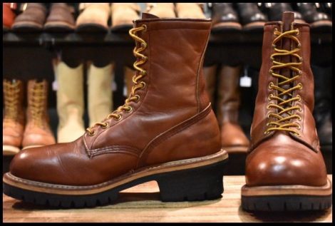 【7.5EE 良品 PT91刺繍】レッドウィング 4418 ロガー 茶 ブラウン スチールトゥ ロング シンサレート付き ブーツ redwing HOPESMORE