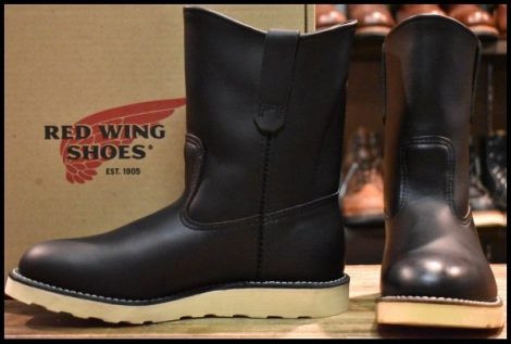 【7E 箱付 未使用 13年】レッドウィング 8169 ペコス 黒 ブラッククローム クッションソール プルオン ブーツ redwing pecos HOPESMORE