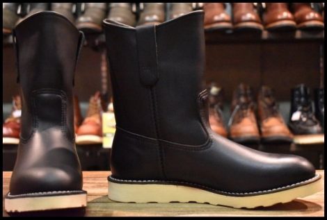 【7E 箱付 未使用 13年】レッドウィング 8169 ペコス 黒 ブラッククローム クッションソール プルオン ブーツ redwing pecos HOPESMORE