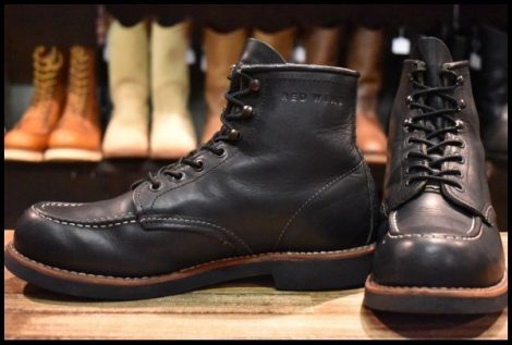 【7.5D 良品 12年】レッドウィング 9213 モックトゥ 黒 ブラック オイルドレザー モックトゥ ブーツ redwing HOPESMORE