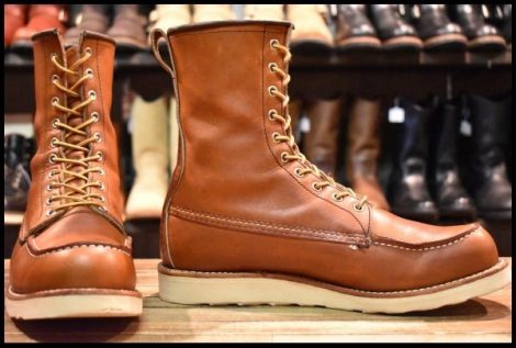 【9.5D 良品 22年】レッドウィング 877 ロング アイリッシュセッター 茶 オロレガシー モックトゥ 編み上げ ブーツ redwing HOPESMORE