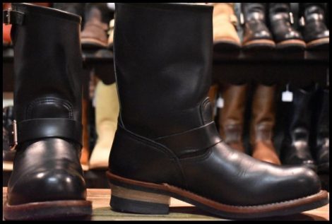 【8D 良品 11年】レッドウィング 2268 エンジニア 黒 ブラッククローム スチールトゥ プルオン ブーツ redwing HOPESMORE