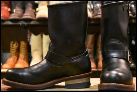 【8D 良品 11年】レッドウィング 2268 エンジニア 黒 ブラッククローム スチールトゥ プルオン ブーツ redwing HOPESMORE