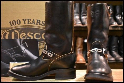 【8.5E 箱付 美品 リミテッド 限定 23年】WESCO ウエスコ カスタムボス エンジニア ホースハイド チェーンスポッツ スタッズ HOPESMORE