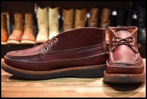 【8E 良品】RUSSELL MOCCASIN ラッセルモカシン スポーティングクレーチャッカ バーガンディ クロムエクセル 短靴 ブーツ HOPESMORE