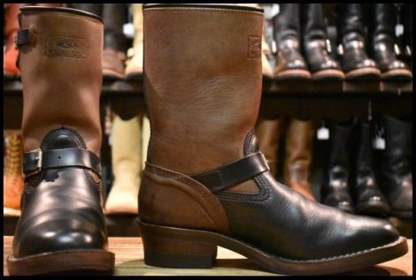 【9.5E 箱付 良品 15年】WESCO ウエスコ ナローボス 7710 ホースハイド エンジニア ブラック×ブラウン ツートン ブーツ BOSS HOPESMORE