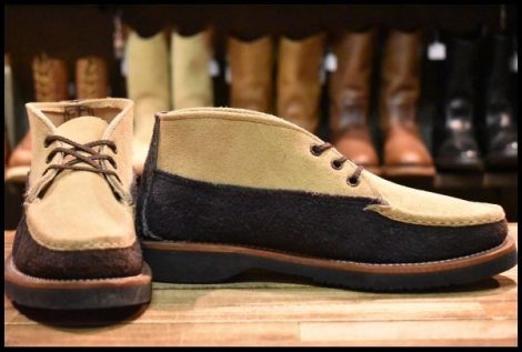 【7.5EE 美品】RUSSELL MOCCASIN ラッセルモカシン スポーティングクレーチャッカ ツートン スエード ネイビー×ララミー ブーツ HOPESMORE