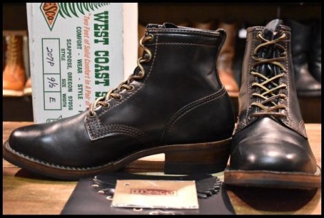 【9.5E 箱付 美品 12年】WESCO ウエスコ フライトマスター 207P 黒 ブラック コードバン ジョブマスター レースアップ ブーツ HOPESMORE