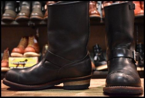 【9D 良品 08年】レッドウィング 2268 エンジニア 黒 ブラッククローム スチールトゥ プルオン ブーツ redwing HOPESMORE