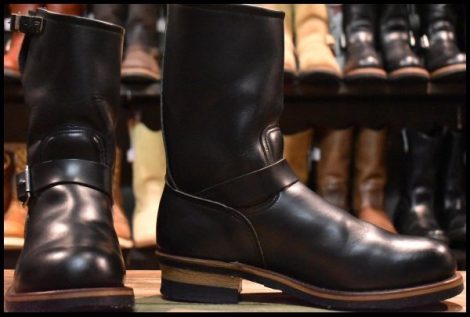 【9D 美品 PT91刺繍 98年】レッドウィング 2268 エンジニア 黒 ブラッククローム スチールトゥ プルオン ブーツ redwing HOPESMORE