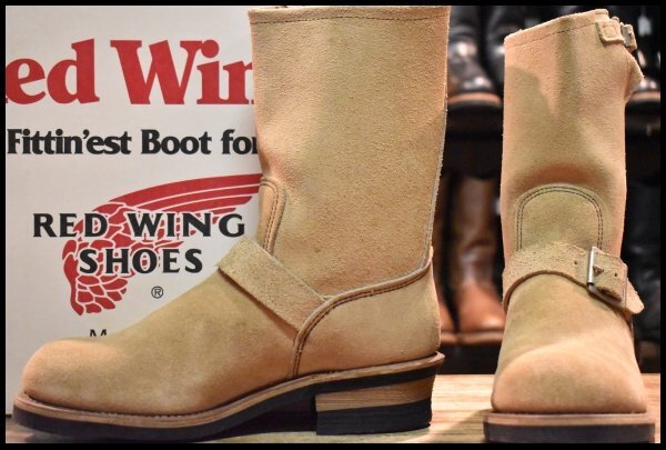 【7.5D 箱付 DEAD PT83】レッドウィング 8268 スエード エンジニア タンラフアウト スチールトゥ ベージュ ブーツ redwing HOPESMORE