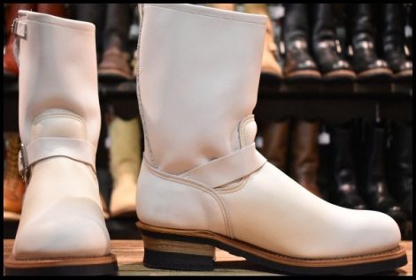 【9D 箱付 DEAD BEAMS別注 03年】レッドウィング 8275 エンジニア ホワイトフルグレインレザー 白 ビームス ブーツ redwing HOPESMORE