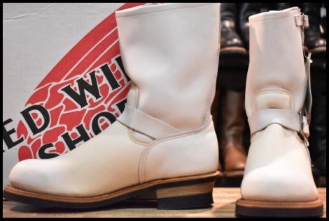 【9D 箱付 DEAD BEAMS別注 03年】レッドウィング 8275 エンジニア ホワイトフルグレインレザー 白 ビームス ブーツ redwing HOPESMORE