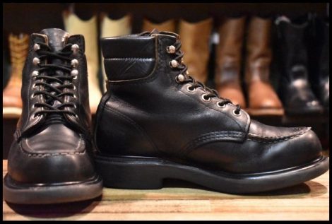 【5D 良品 旧羽タグ】レッドウィング 8133 スーパーソール 黒 ブラッククローム モックトゥ レースアップ ブーツ redwing HOPESMORE