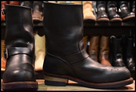 【10D 良品 11年】レッドウィング 2268 エンジニア 黒 ブラッククローム スチールトゥ プルオン ブーツ redwing HOPESMORE